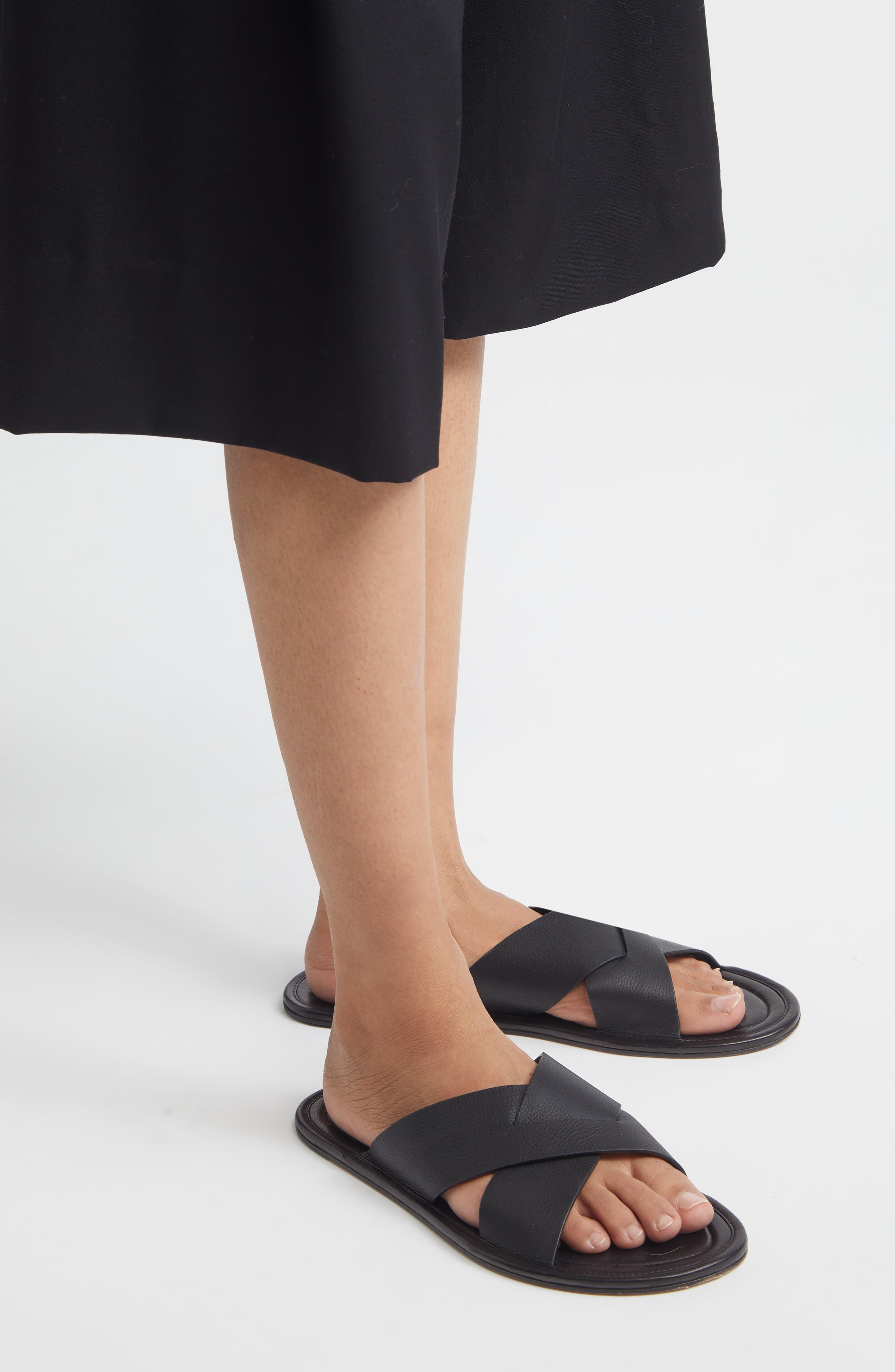 Malick Crisscross Slide Sandal, Alternate, color, BLACK