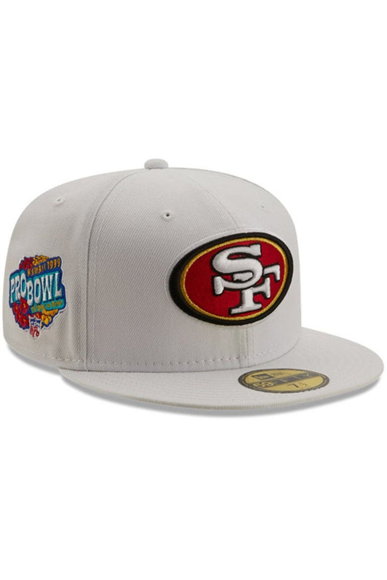 Men's New Era White San Francisco 49ers 1999 Pro Bowl Patch Red Undervisor 59FIFY Fitted Hat, Main, color, White
