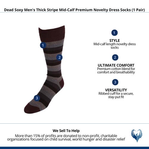 Dead Soxy Thick Stripe Mid-calf Premium Novelty Dress Socks