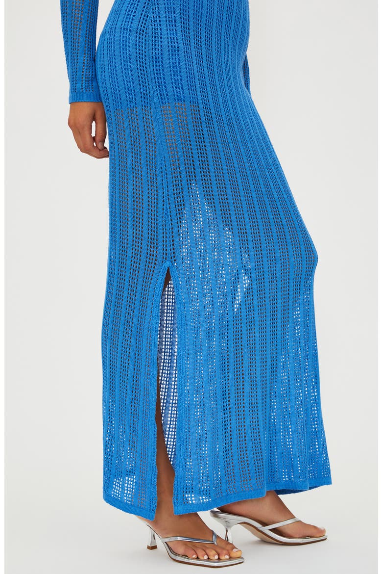 Ivana Open Knit Cover-Up Pencil Skirt, Alternate, color, HARBOR BLUE