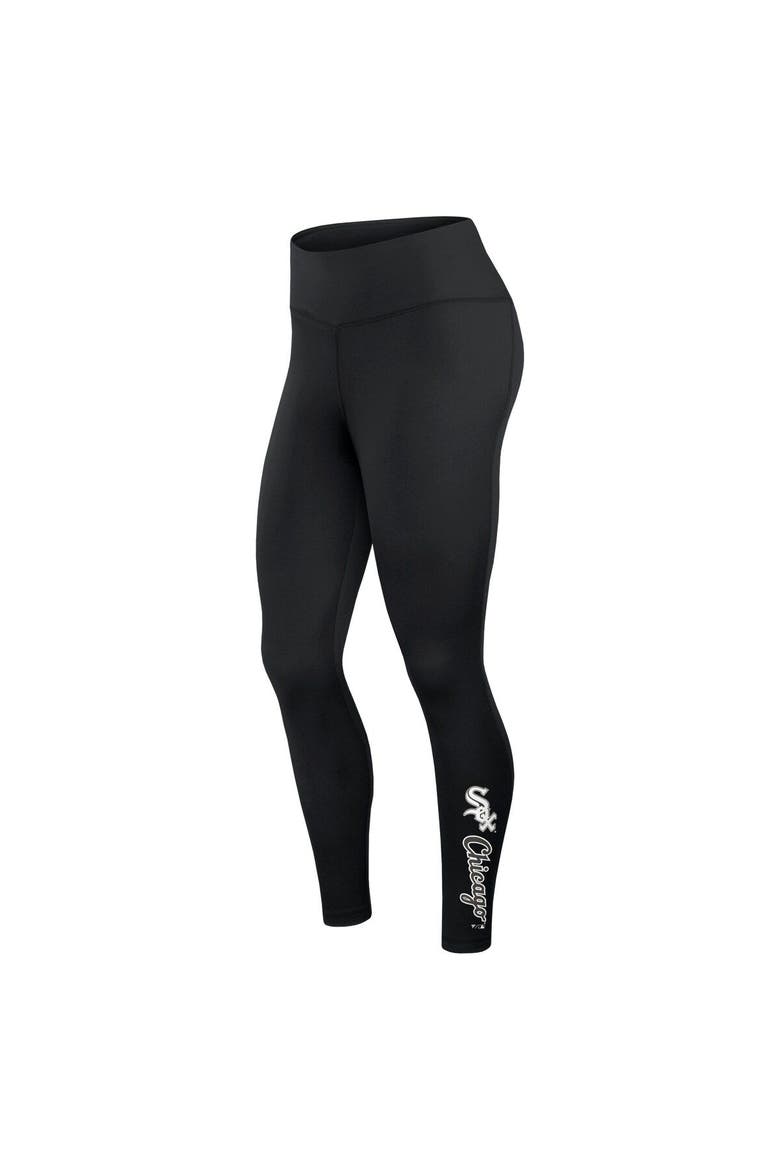Women's Fanatics Branded Black Chicago White Sox Wordmark Stack Leggings, Alternate, color, Black