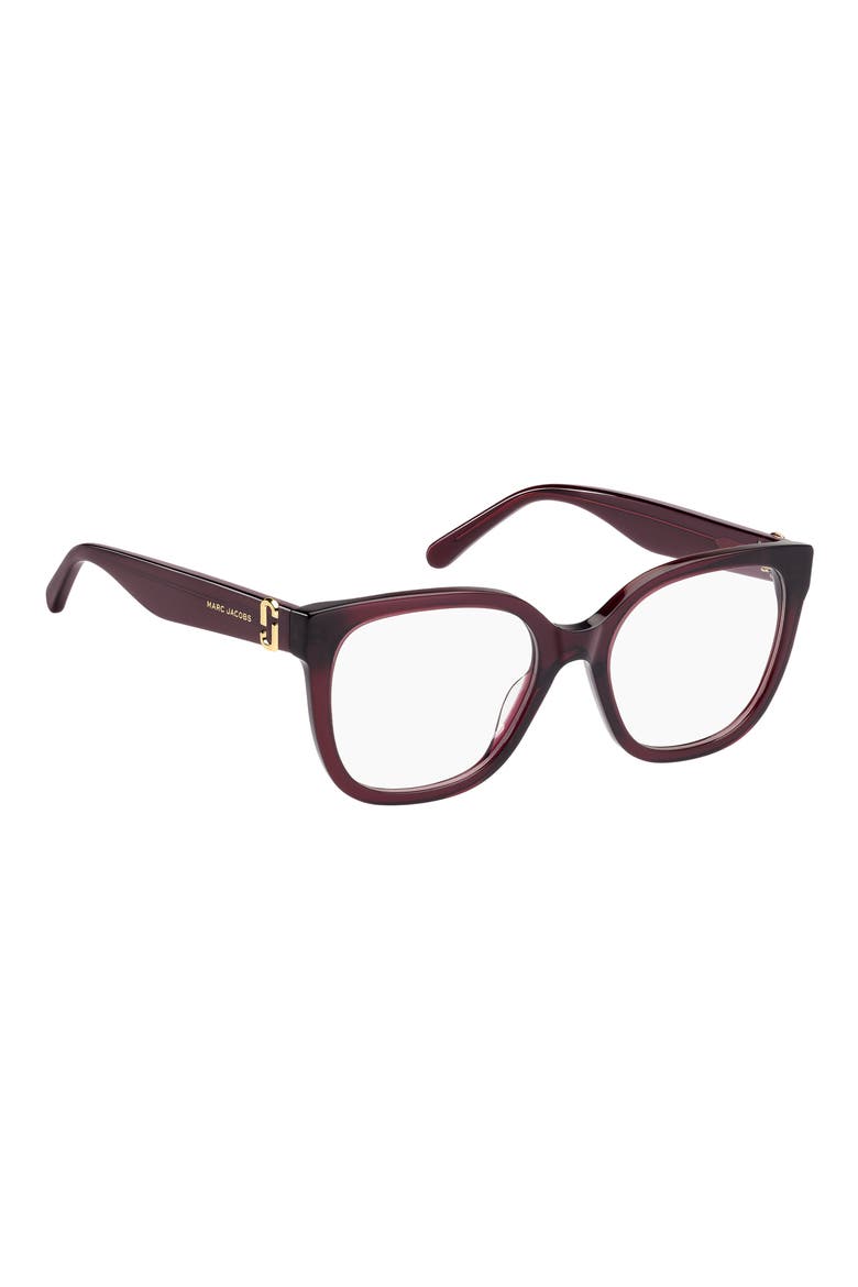 53mm Square Optical Glasses, Alternate, color, BURGUNDY