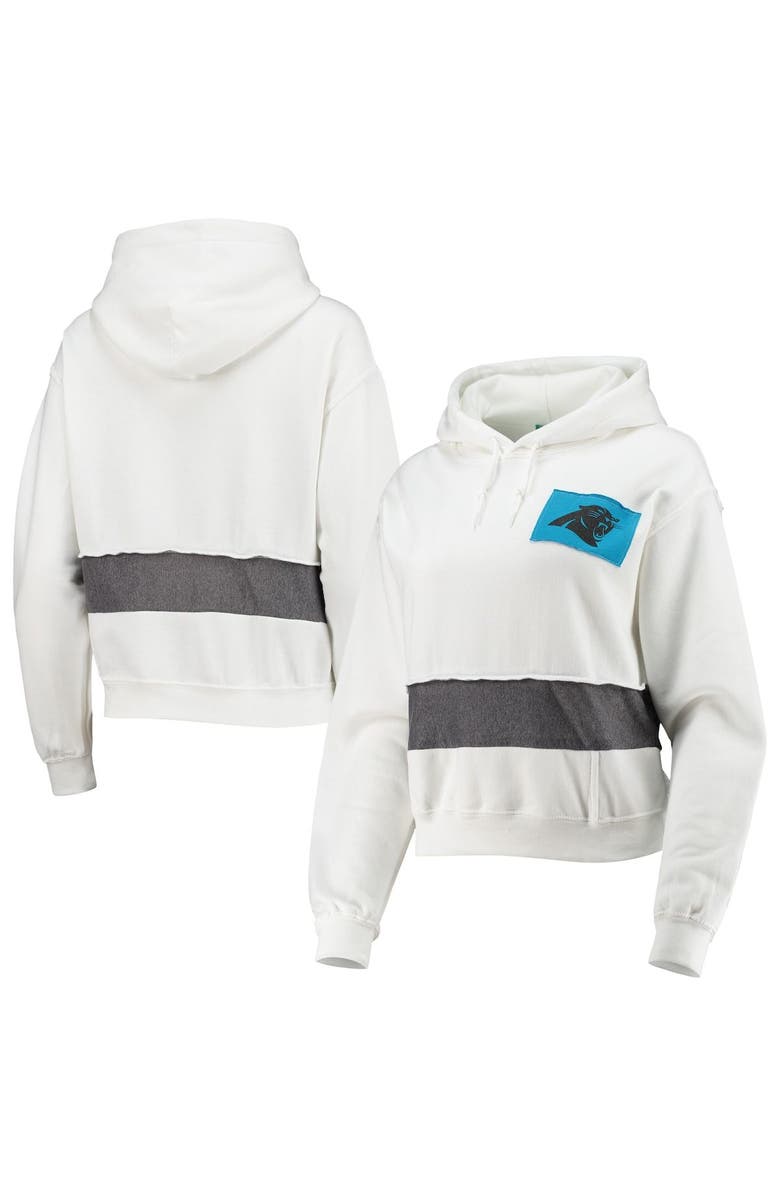 REFRIED APPAREL Women's Refried Apparel White Carolina Panthers Sustainable Crop Dolman Pullover Hoodie, Alternate, color, White