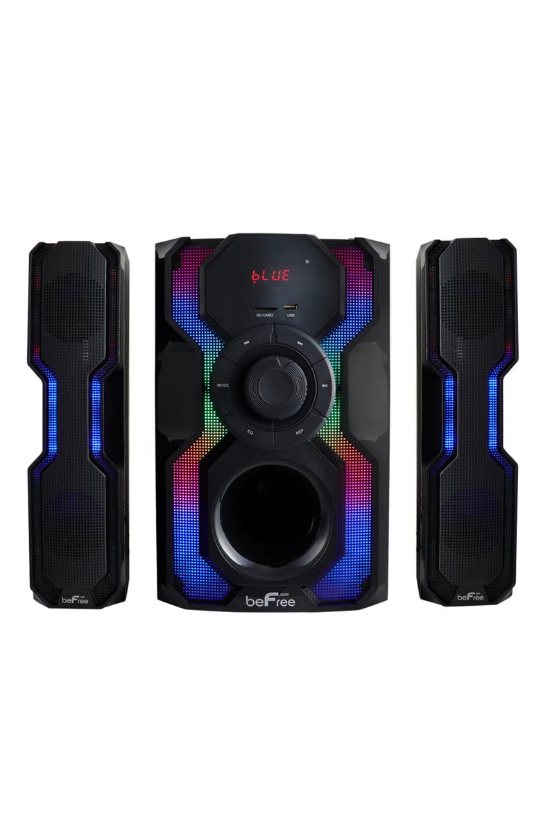 Befree Sound 2.1 Channel Bluetooth Multimedia Wired Speaker Shelf Stereo System, Alternate, color, Black