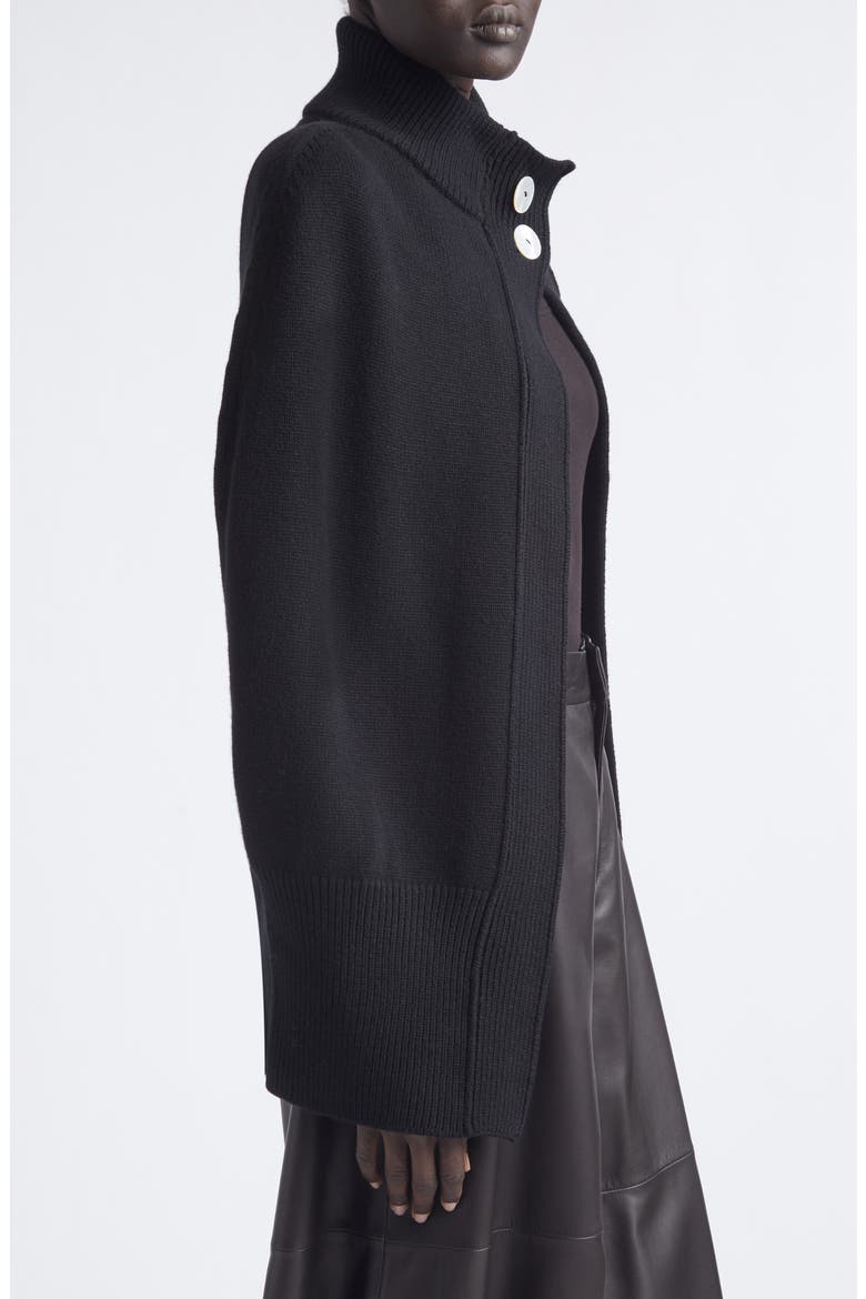 Roxalena Wool & Cashmere Knit Cape, Alternate, color, NOIR
