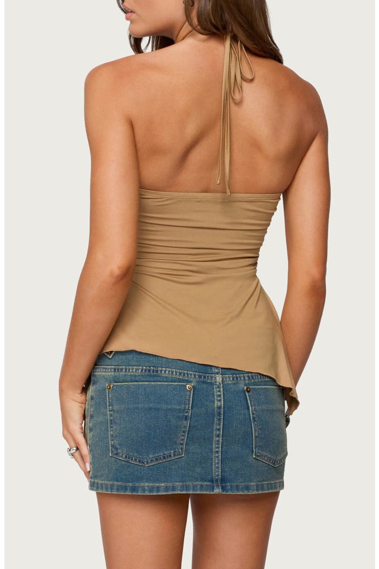Malena Asymmetric Halter Top, Alternate, color, LIGHT-BROWN