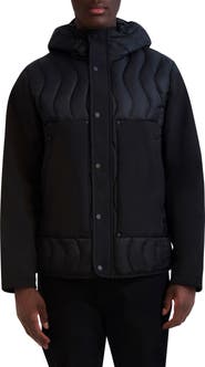 KARL LAGERFELD PARIS Mixed Media Hoodie Jacket