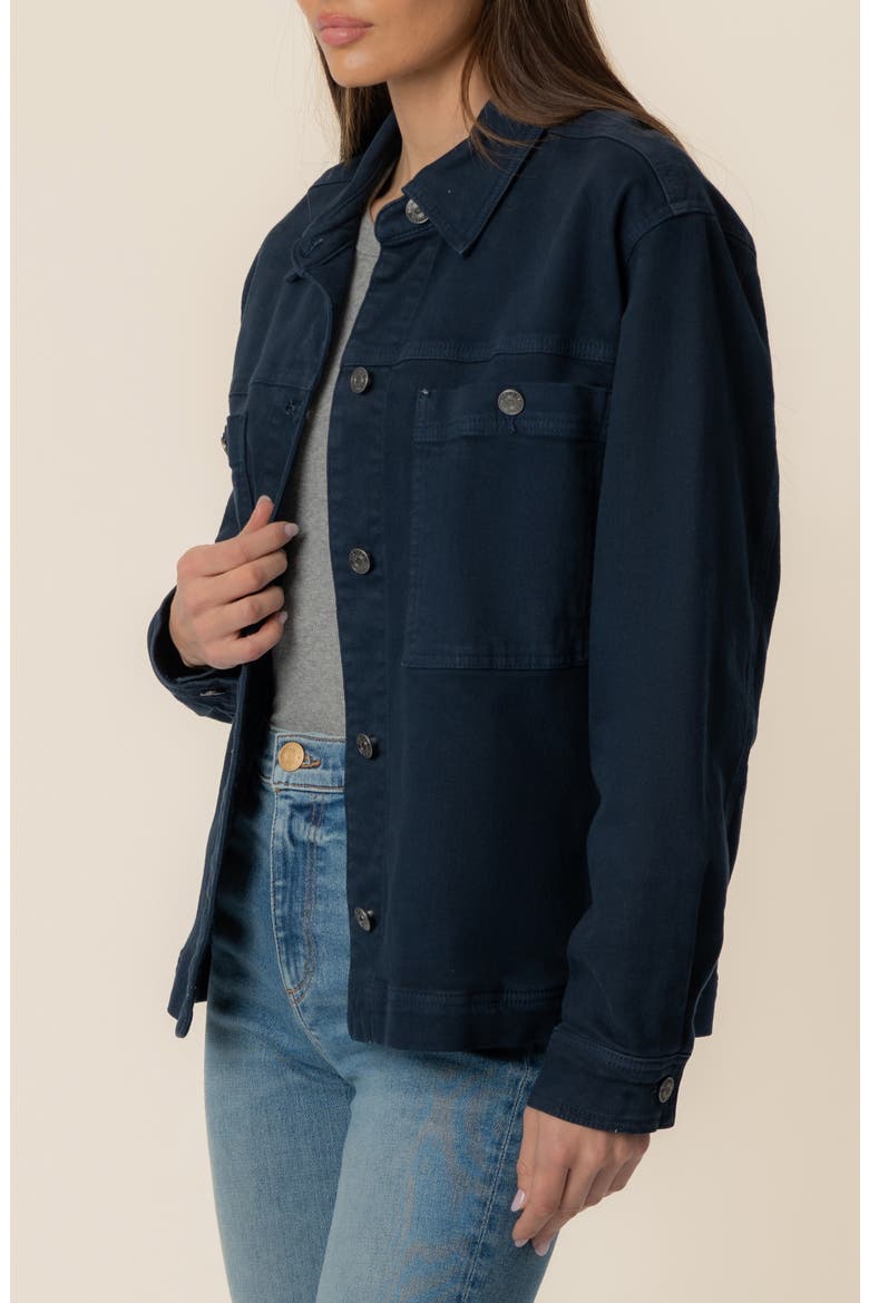 Barb Stretch Cotton Shirt Jacket, Alternate, color, NAVY