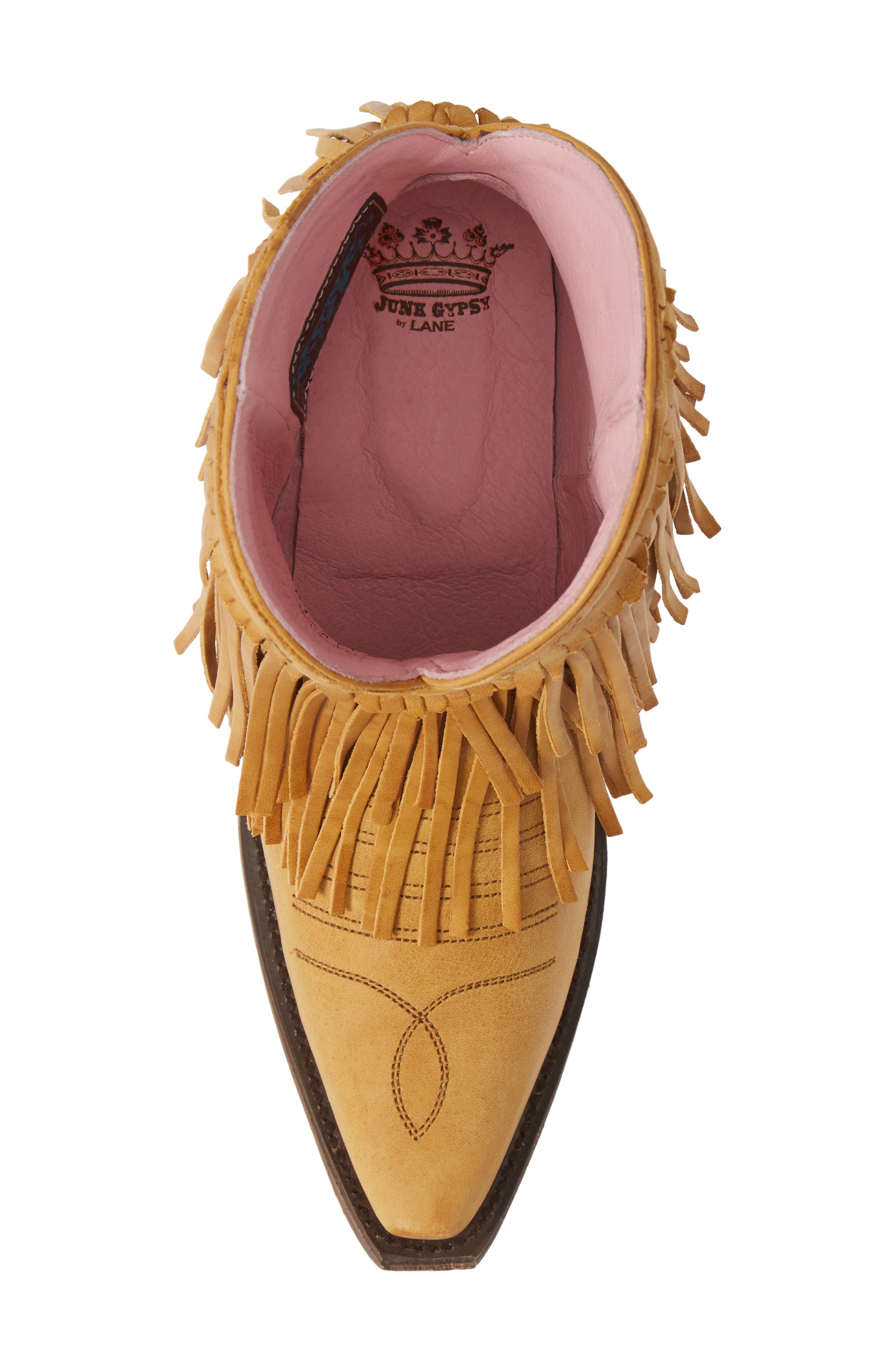 Boots x Junk Gypsy Spitfire Fringe Bootie, Alternate, color, MUSTARD LEATHER
