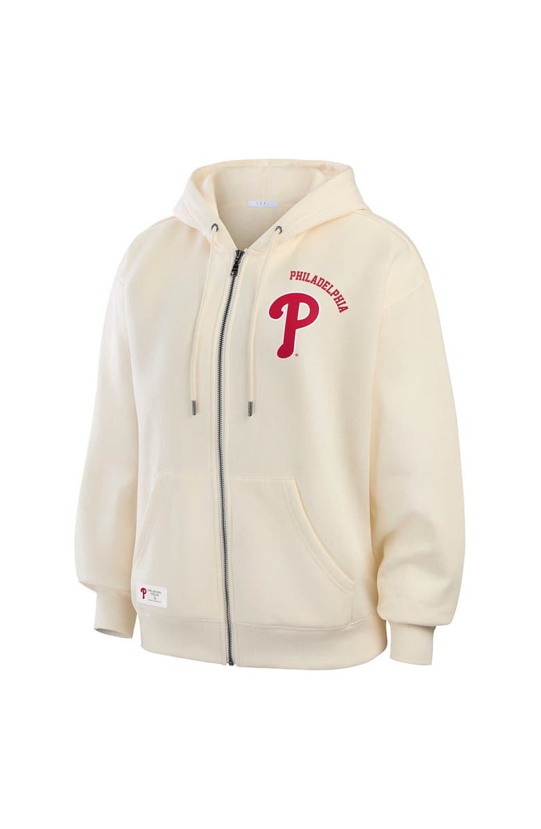 WEAR by Erin Andrews Women's WEAR by Erin Andrews Cream Philadelphia Phillies Full-Zip Hoodie, Alternate, color, Cream
