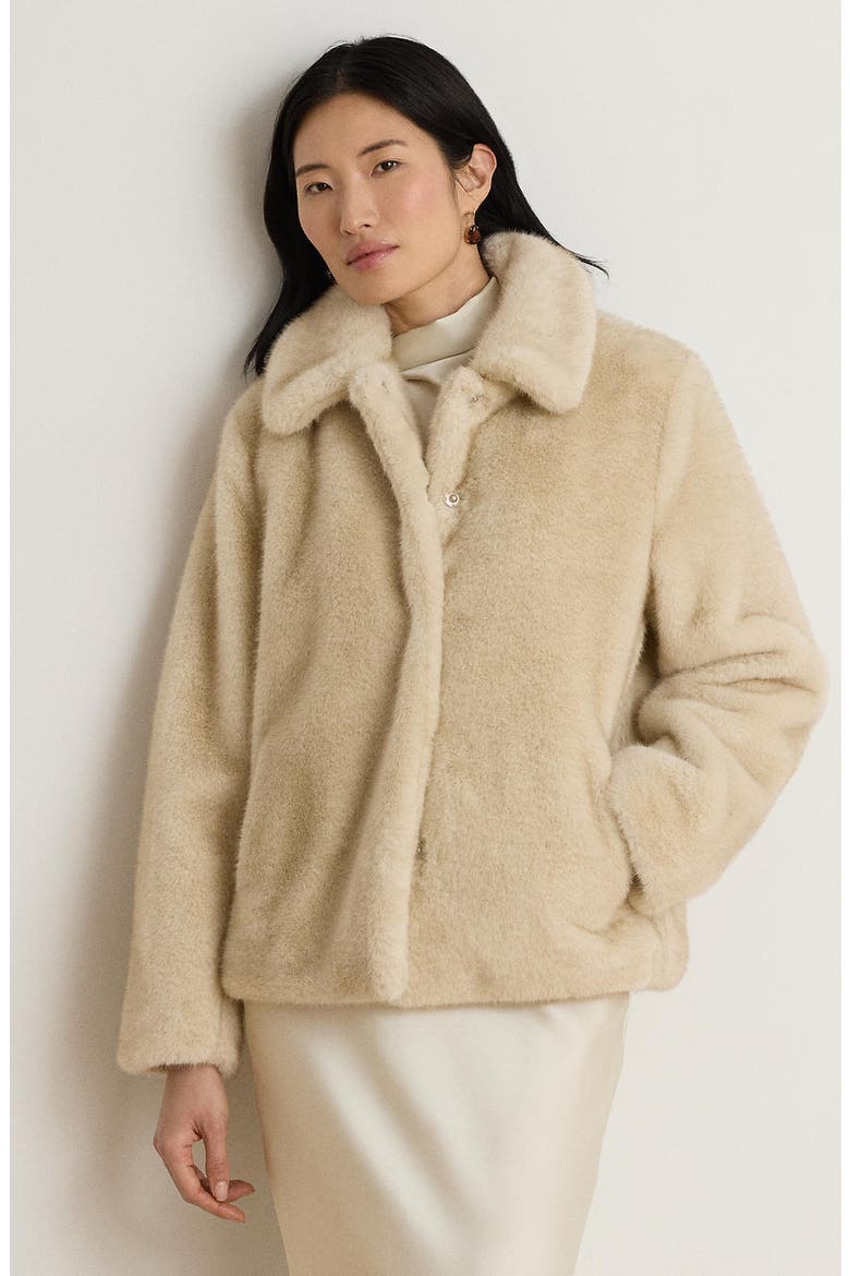 Faux Fur Jacket, Alternate, color, CREAM