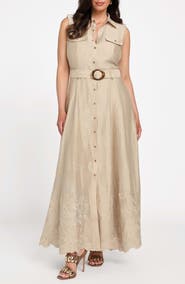Marciano Mindi Sleeveless Belted Shirtdress