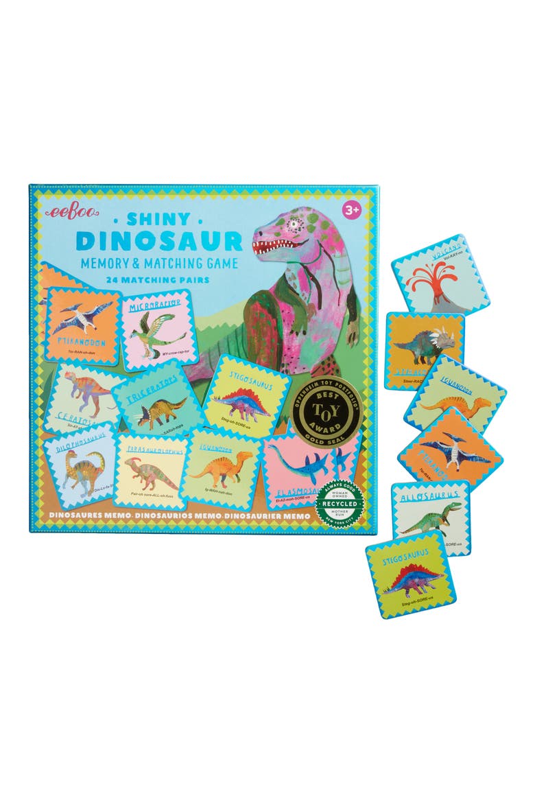 Shiny Dinosaur Memory & Matching Game, Alternate, color, GREEN