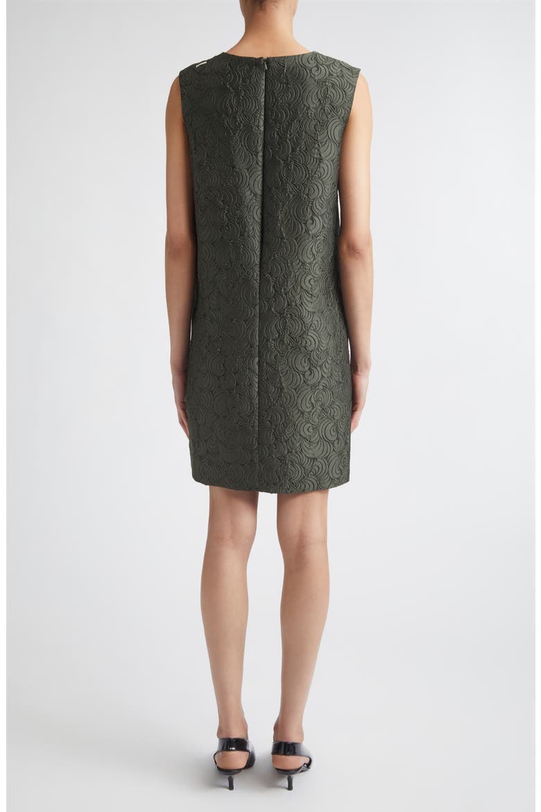 Sleeveless Jacquard Shift Dress, Alternate, color, DARK GREEN