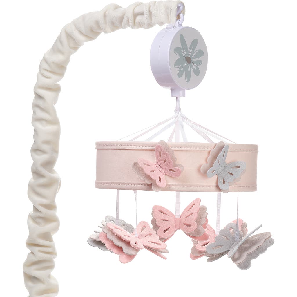 Lambs & Ivy Baby Blooms Butterfly Musical Baby Crib Mobile Soother Toy In Neutral