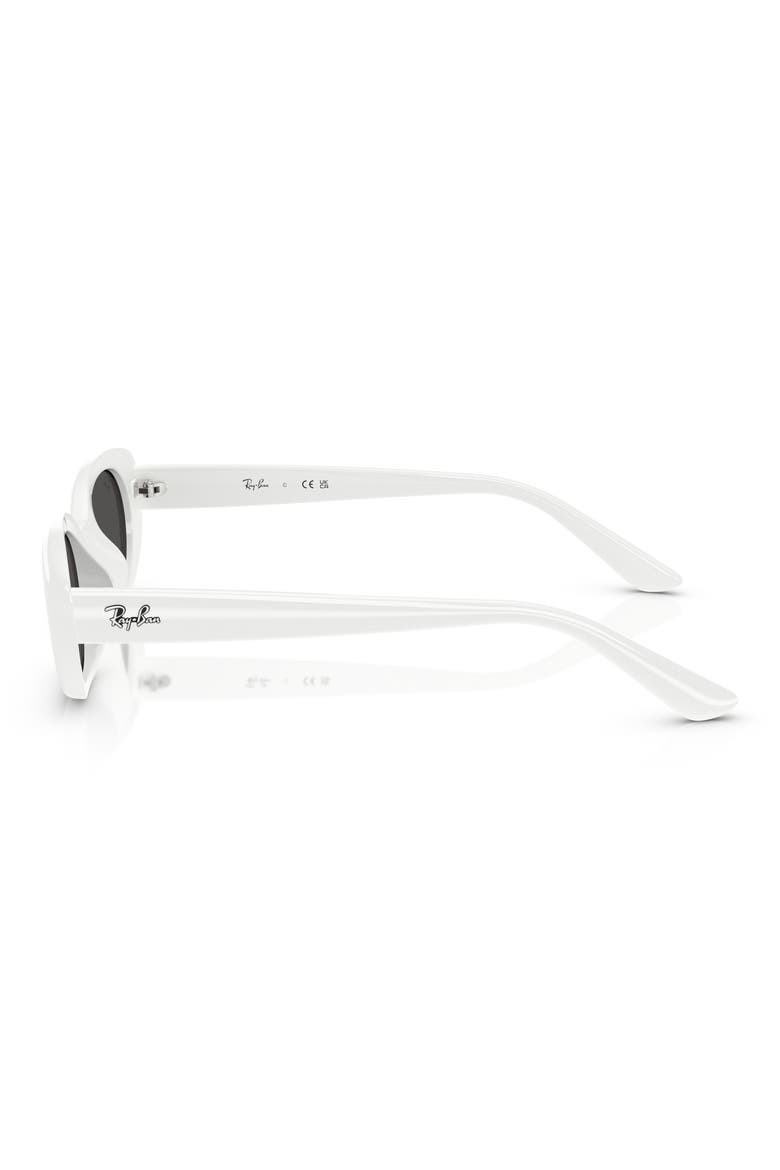 53mm Pillow Oval Sunglasses, Alternate, color, WHITE