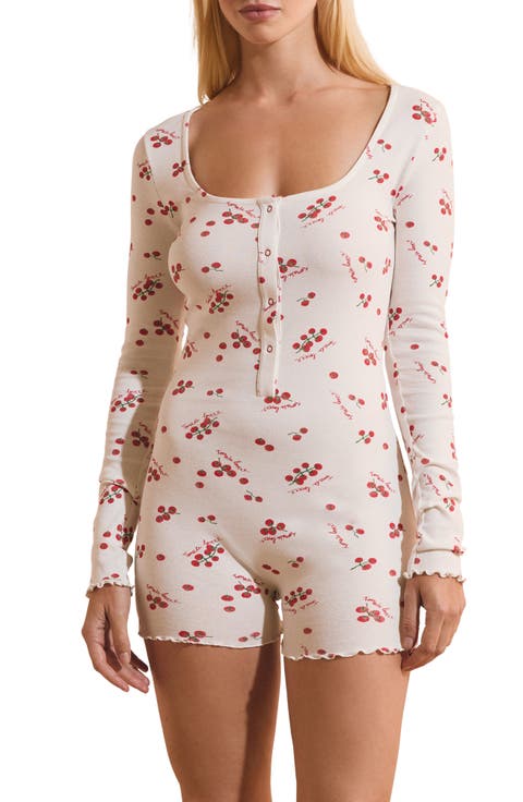 Printed Long Sleeve Romper