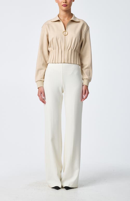 Trina Turk Outrun Cinched Waist Ponte Jacket In Brown