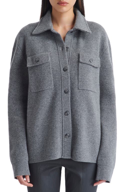 TWP New Theo Cashmere Shirt Jacket in Medium Heather Grey 