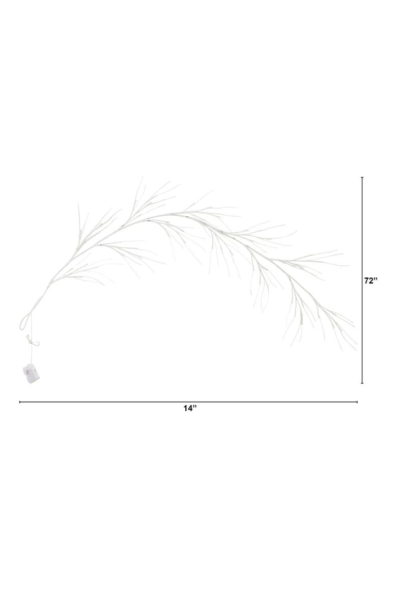 NEARLY NATURAL 6-ft Pre-Lit Artificial White Birch Garland with 48 Warm White LED Lights, Alternate, color, White