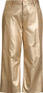 KUT from the Kloth Coated High Waist Wide Leg Ankle Jeans