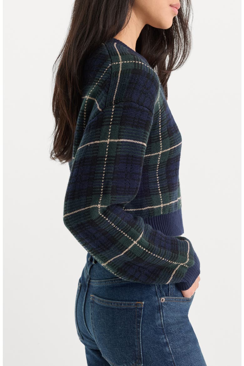 Plaid Jacquard Cardigan, Alternate, color, FOREST PLAID