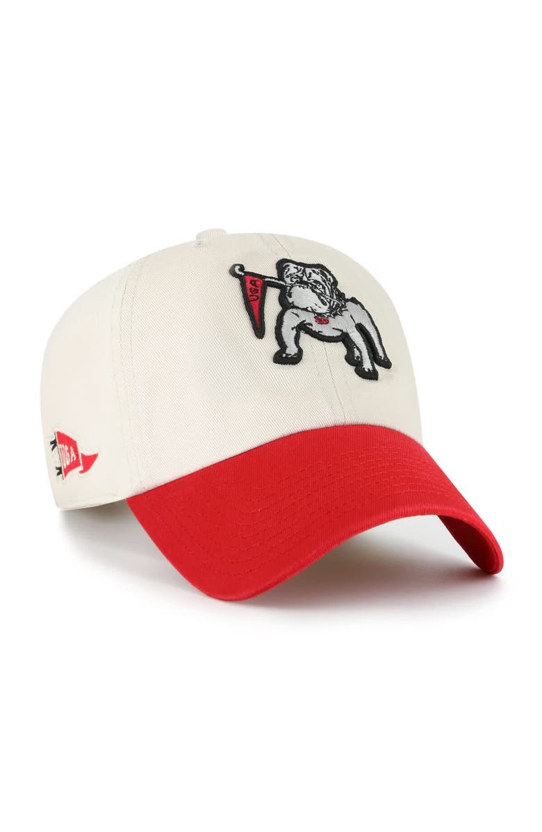 '47 Men's '47 Cream Georgia Bulldogs Grand Stand Clean Up Adjustable Hat, Main, color, 