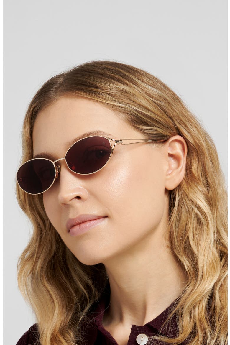 WZN 8031/G/S 56mm Oval Sunglasses, Alternate, color, GOLD/ PINK