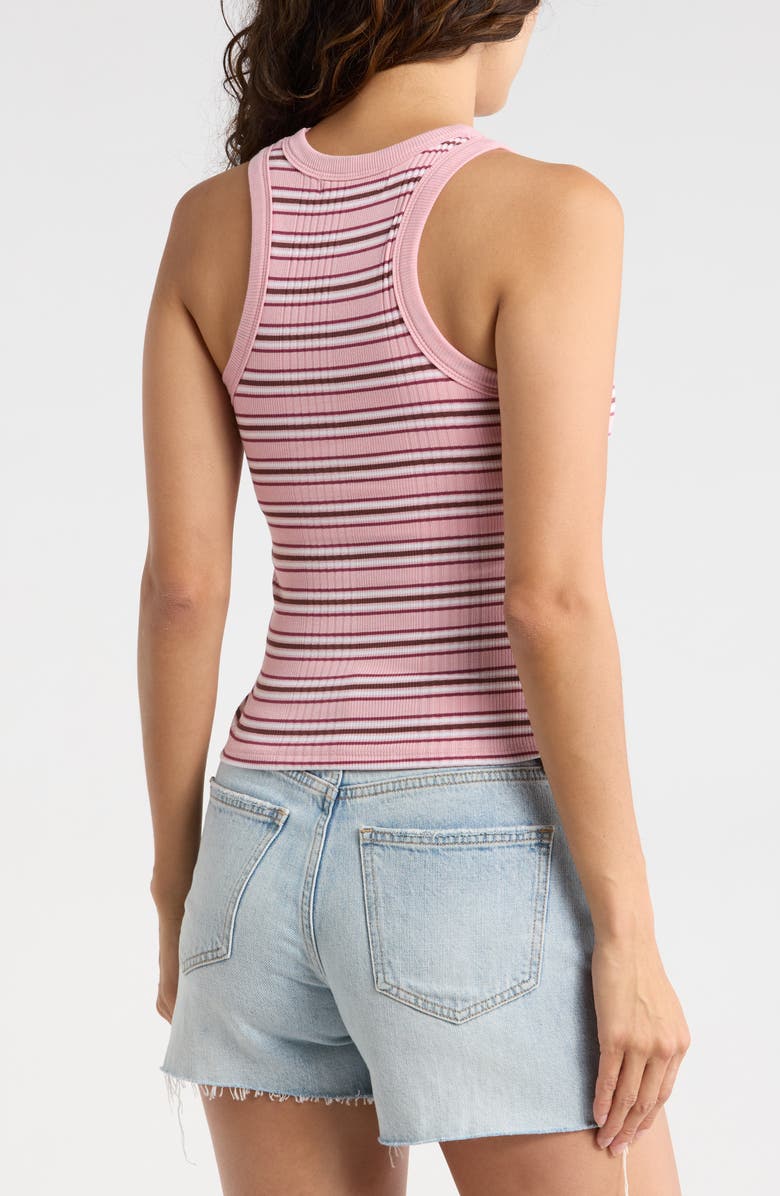 Madden Girl Stripe Rib Tank, Alternate, color, Pink Combo