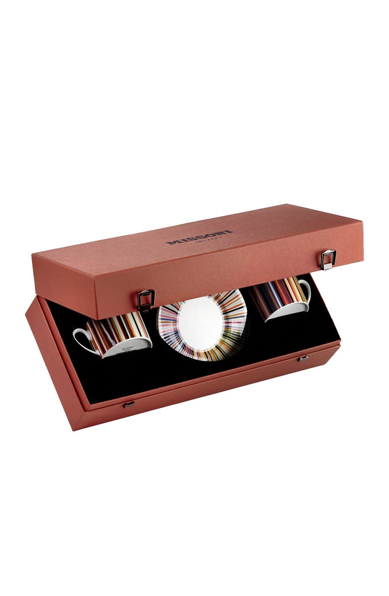 Missoni Home Tableware Tea Cup & Saucer STRIPES Set of 2 in Luxury Box Jenkins 156 diam. 3.3", H 2.3", cap. 7.5 oz, Saucer diam. 6", Main, color,