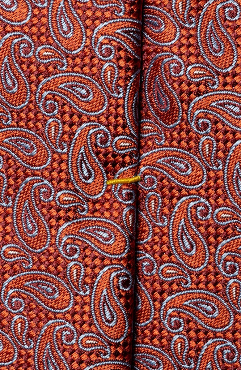 Eton Paisley Silk Tie, Alternate, color, Medium Orange