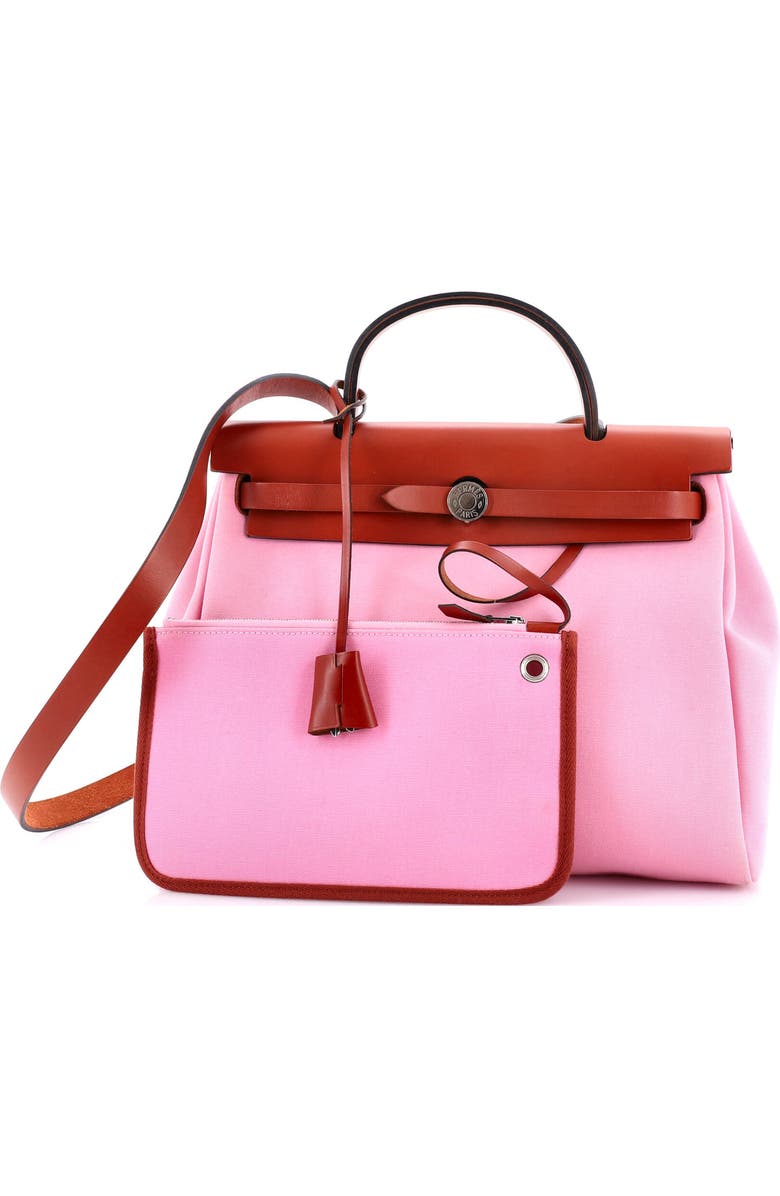 Pre-Owned Hermes Herbag Zip Leather and Toile 31, Alternate, color, Mauve Sylvestre