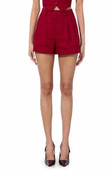Alice + Olivia Conry Cuff Linen Blend Shorts