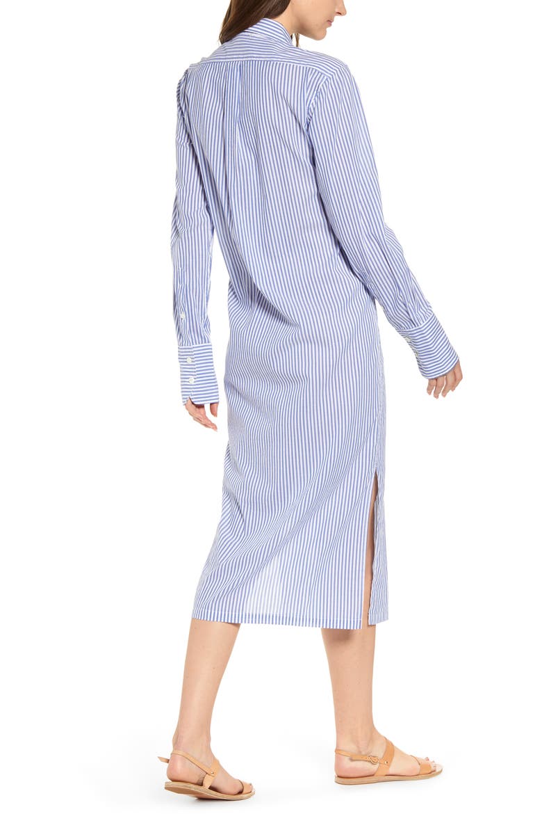 Stripe Maxi Shirtdress, Alternate, color, BLUE/ WHITE