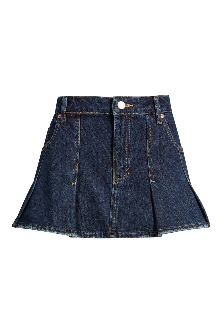 Piper Denim Micro Miniskirt, Main, color, MEDIUM INDIGO