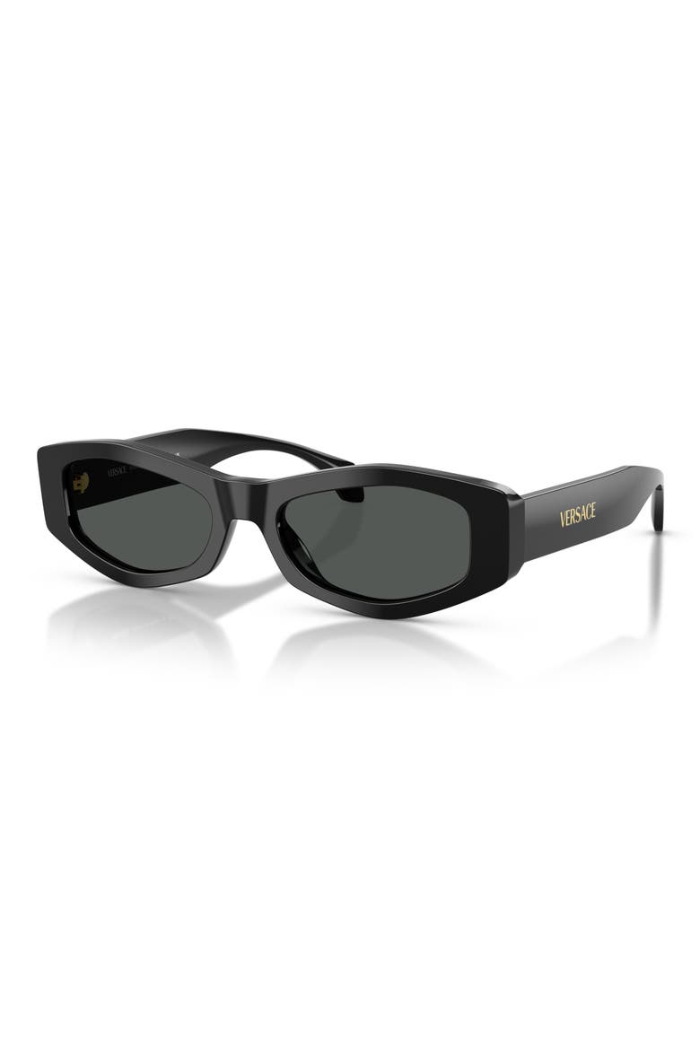 54mm Irregular Sunglasses, Alternate, color, BLACK / DARK GREY