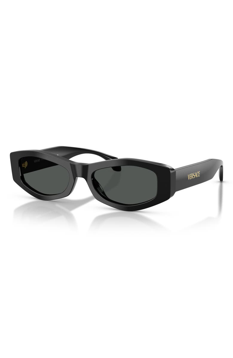 Versace 54mm Irregular Sunglasses, Alternate, color, Black / Dark Grey