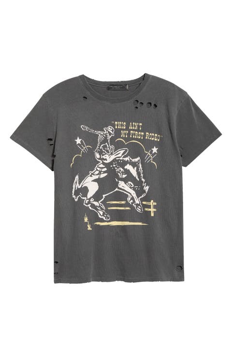Ain't My First Rodeo Distressed Graphic T-Shirt