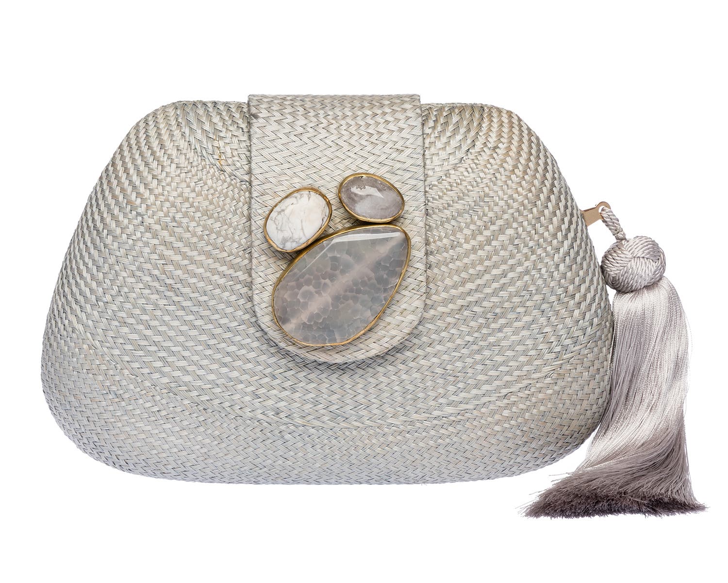 Rafe New York Tamu Bean Clutch, Main, color, Light Grey