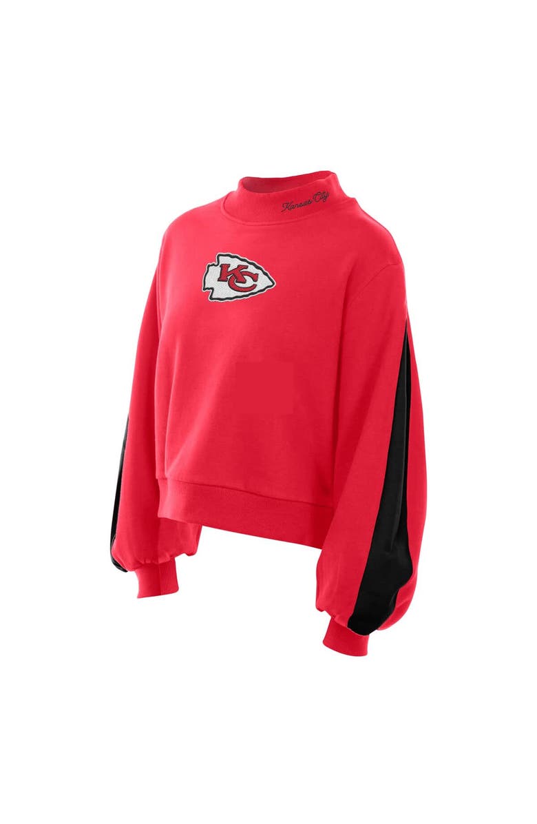 New Era Women's New Era Red Kansas City Chiefs Sport Night Mock Neck Balloon Sleeve Pullover Sweatshirt, Alternate, color, 