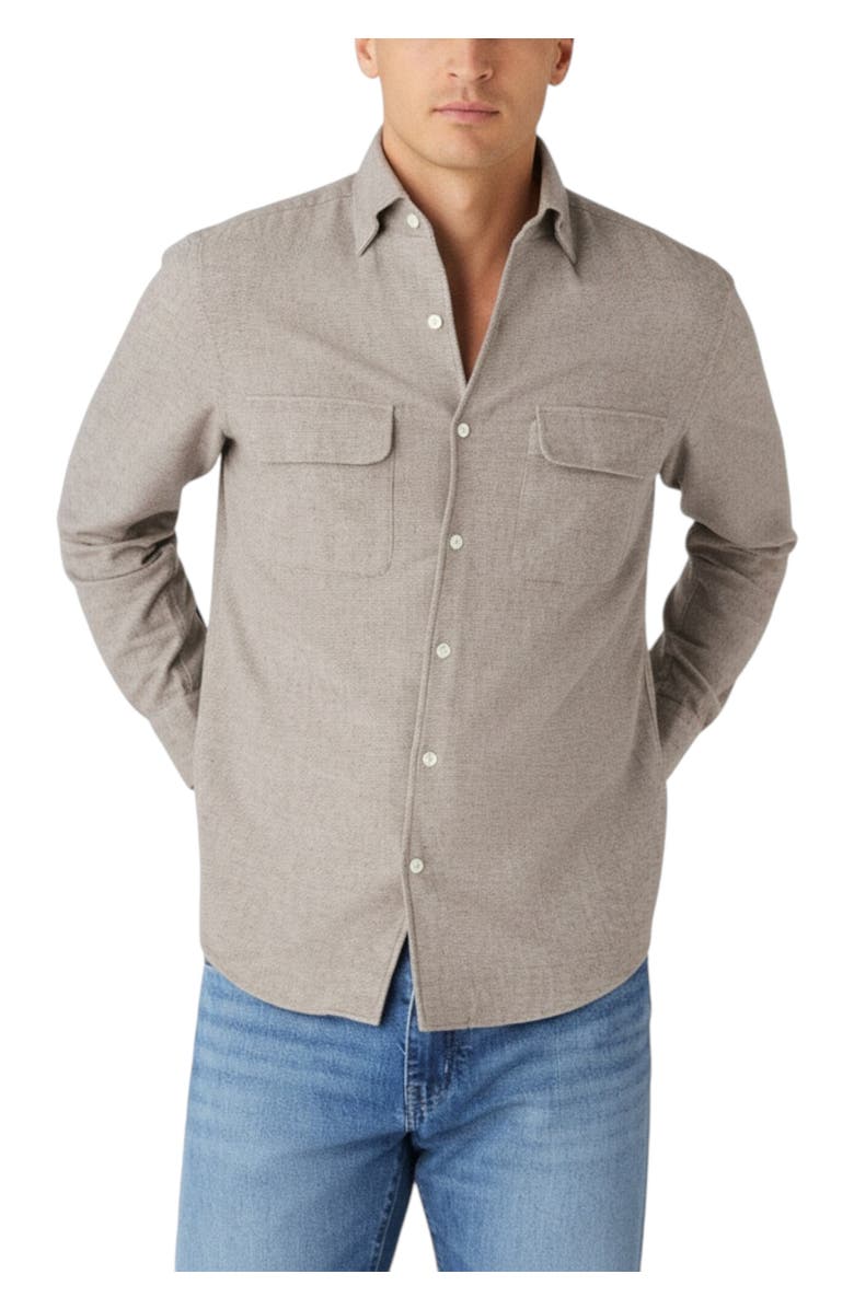 Robert Talbott Morgan Workshirt Luxe Flannel Micro Check Shirt, Main, color, Flax