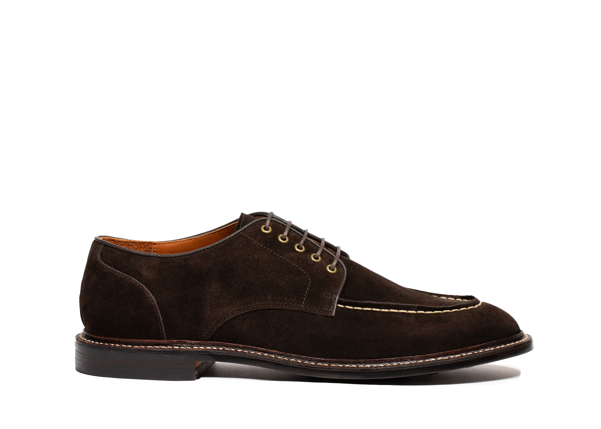Grant Stone Moc Toe Derby, Main, color, Espresso Suede