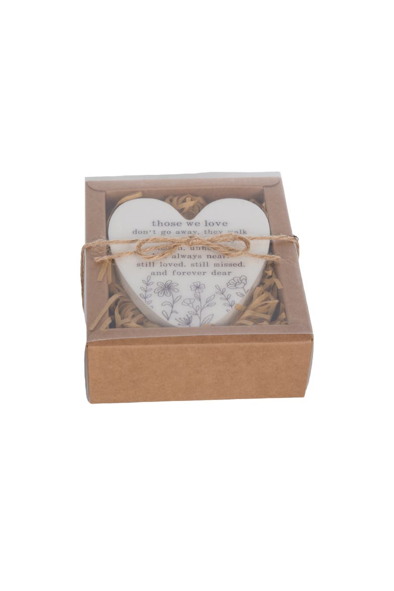 MDF and Epoxy Heart in Box Forever Dear White and Black for Spring Home Decor, Alternate, color, White