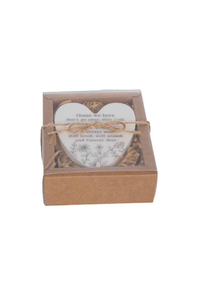 Transpac MDF and Epoxy Heart in Box Forever Dear White and Black for Spring Home Decor, Alternate, color, White
