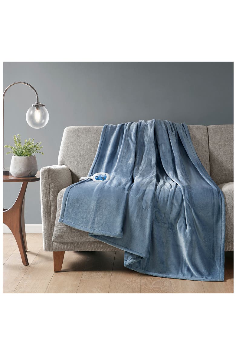 Heated Oversized Throw Blanket, Alternate, color, SAPPHIRE BLUE