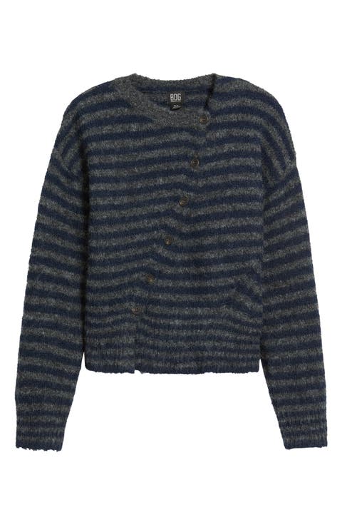 Asymmetric Stripe Cardigan