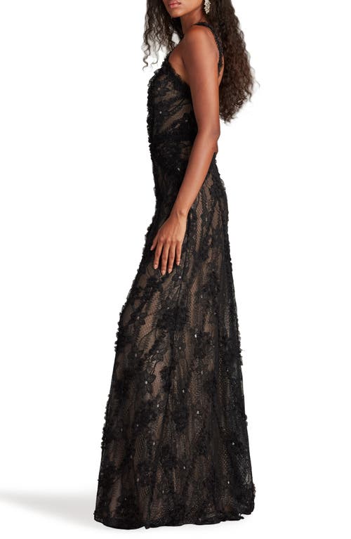 Sho By Tadashi Shoji Metallic Floral Cross Neck Gown