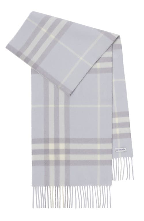 Burberry Womens Mist Check-print Cashmere Scarf In Gray