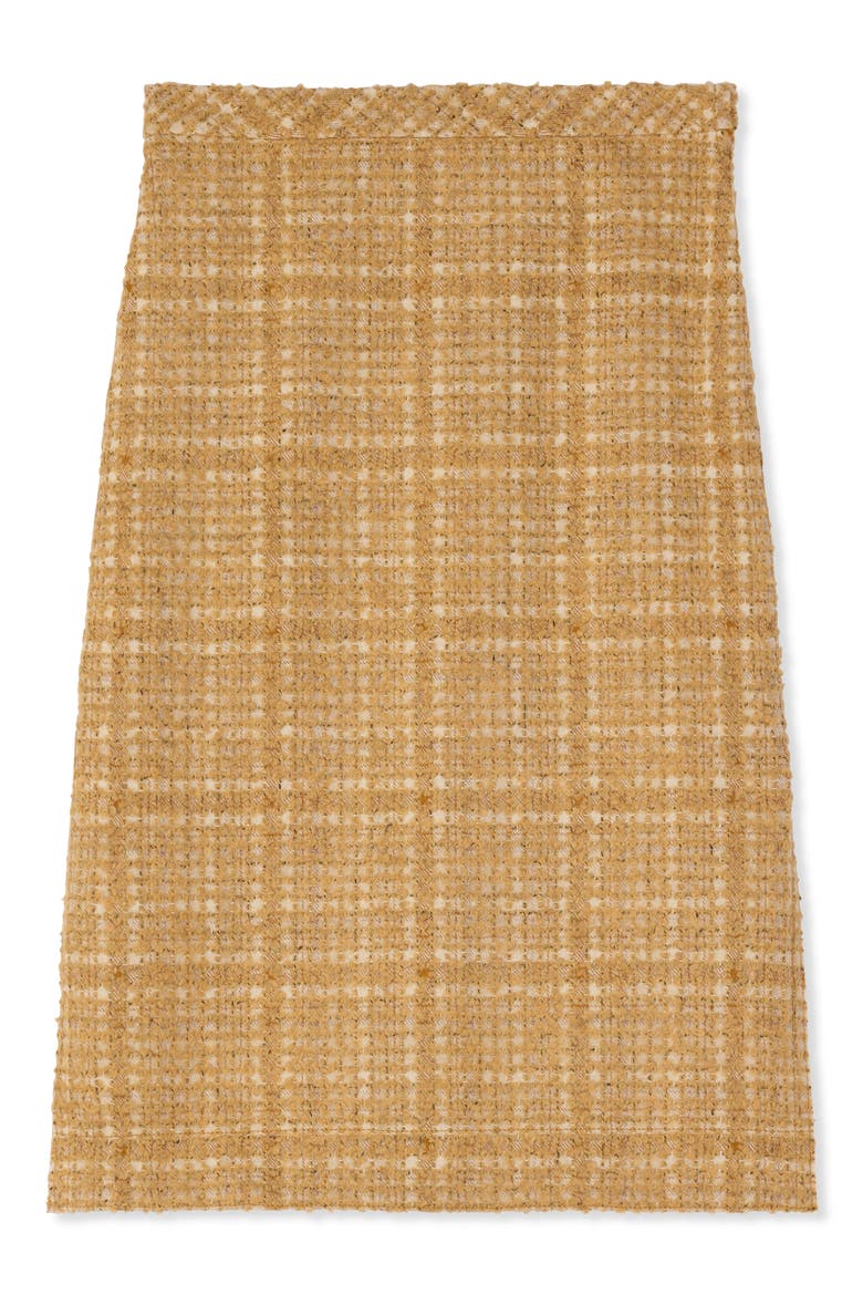 Tonal Tweed Side Slit Skirt, Alternate, color, TAN MULTI
