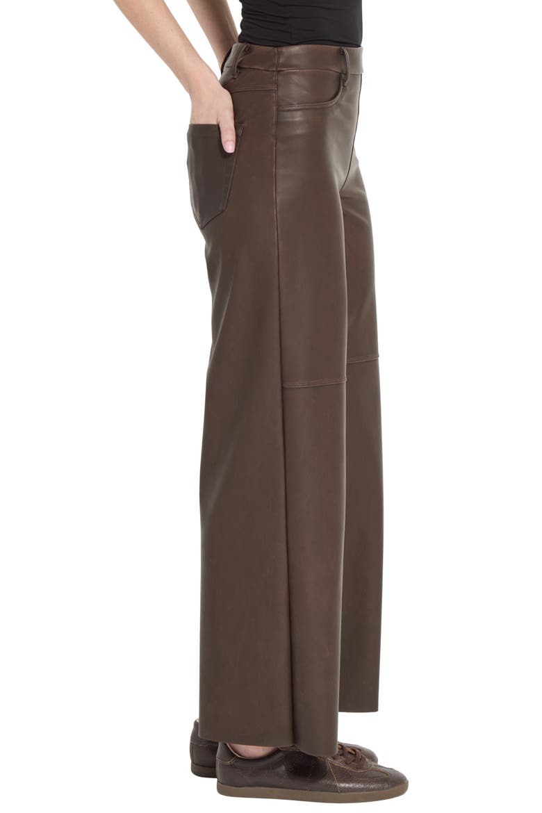 Cortina Faux Leather Wide Leg Pants, Alternate, color, TRUFFLE